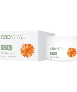 CBD Vital Akutbalsam 6 Prozent – Dose mit Verpackung – Vorderansicht